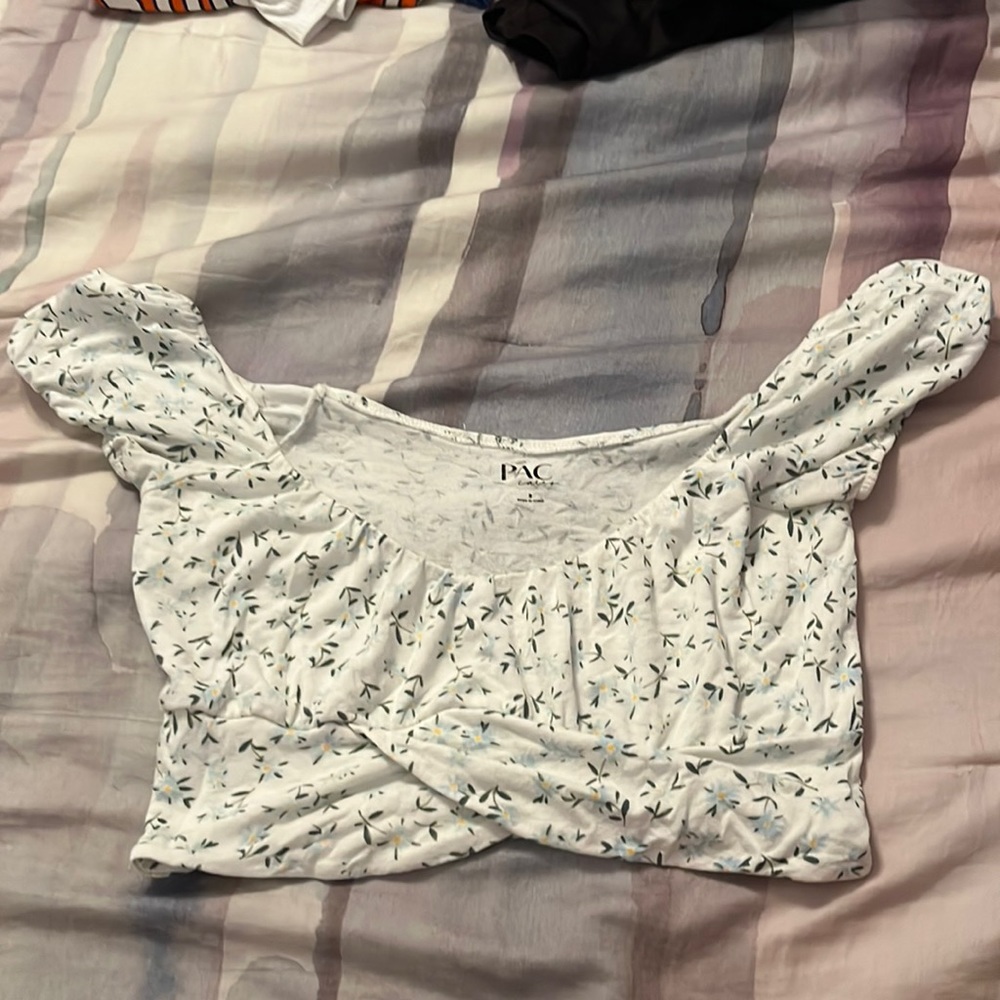 white floral top size small